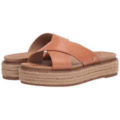 Sam Edelman Korina Natrual Sand Crossover Strap Espadrille Platform Sandals