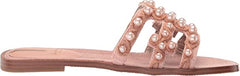 Sam Edelman Bay Misty Rose Round Toe Slip On Leather Strap Flat Slide Sandals
