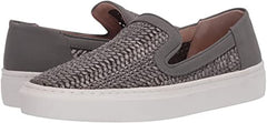 Steve Madden Kicks Raffia Slip On Sneakers GREY MULTI White Platform Loafers