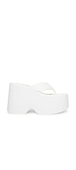 Steve Madden Gwen White Slip On Open Toe Lightweight Platform Heeled Sandals