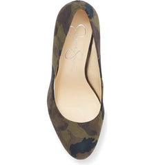 Jessica Simpson Nellah Green Combo Round Toe High Platform Block Heeled Pumps