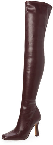 Steve Madden Prowl Burgundy Pull On Squared Close Toe Over The Knee Boot