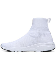 Sam Edelman Tara White Knit Stretch Slip On Sock Fitted Rounded Toe Sneakers