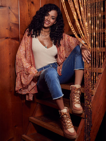 Jessica Simpson Maelyn Wedge Platform Almond-Toe Ankle Boots Caramel Combo
