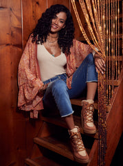 Jessica Simpson Maelyn Wedge Platform Almond-Toe Ankle Boots Caramel Combo