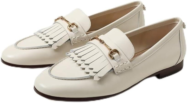 Sam Edelman Lacy Modern Ivory Fashion Slip On Rounded Toe Dress Loafers