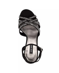 Nine West Go Big2 Black1 Stiletto Heel Ankle Strap Open Toe Dress Heeled Sandals