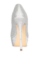 Lauren Lorraine Victoria Platform Pump Rhinestone High Heel Formal Dress Shoes