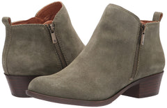 Lucky Brand Basel Ankle Bootie Olive Green Suede Side Zip (7)