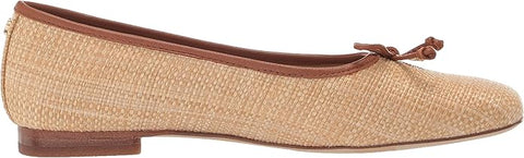 Sam Edelman Meadow Bleached Beechwood Slip On Square Toe Bow Detail Ballet Flats