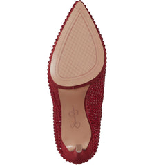 Jessica Simpson Vianne Stiletto Crystal Embellishment Ankle Booties Intense Red