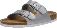Cushionaire ladies slip on sandals adjustable buckles