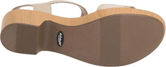 Dr. Scholl's Felicity Seashell Beige Ankle Strap Block Heeled Open Toe Sandals