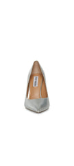 Steve Madden Evelyn Silver Stiletto Heeled Pointed Toe Slip On Dress Pumps