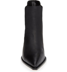 Lust For Life Tenesse Black Leather Pull On Chelsea Stacked Heel Ankle Boots (Black, 7)