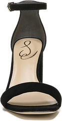Sam Edelman Daniella Black Suede Ankle Strap Block Heeled Open Toe Sandals