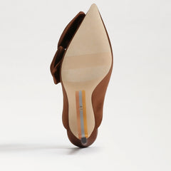 Sam Edelman Azalea Cocoa Bronze Slip On Pointed Toe Bow Detailed Stiletto Pumps