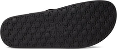 Sam Edelman Delia Black Leather Open Toe Strappy Buckle Detailed Flat Sandals