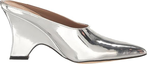 Sam Edelman Vonn Soft Silver Slip On Pointed Toe Kitten Heeled Dress Pumps