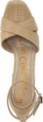 Sam Edelman Jullian Bleached Beechwood Open Toe Ankle Strap Block Heeled Sandals