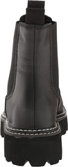 Dolce Vita Moana H2O Black Leather Pull On Rounded Toe Lugged Sole Ankle Boots