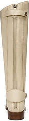 Sam Edelman Mikala Eggshell Block Heel Round Toe Zipper Leather Knee High Boots