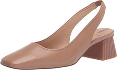 Sam Edelman Toren Maple Nude Leather Squared Toe Slip On Slingback Dress Pumps