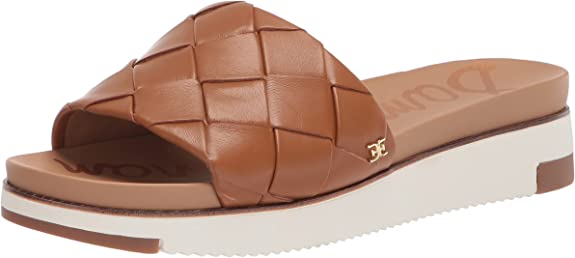 Sam Edelman Adaley Saddle Open Toe Slip On Platform Leather Slide Sandals