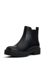 Time and Tru Lug Chelsea Black Fashion Zipper Chucky Heel Boots 8