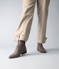 Cecelia New York Tomas Sock-Knit Leather Western Chelsea Bootie Taupe Sable