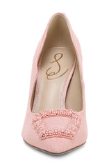 Sam Edelman Harriett Coral Peach Beaded Pointed Toe Heel