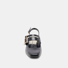 Dolce Vita Pandro Midnight Crinkle Patent Ankle Strap Open Toe Heeled Sandals