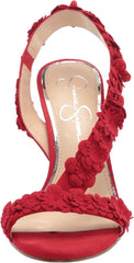 Jessica Simpson Jessin Red Muse Open Toe Flower Strap High Heel Dress Sandals