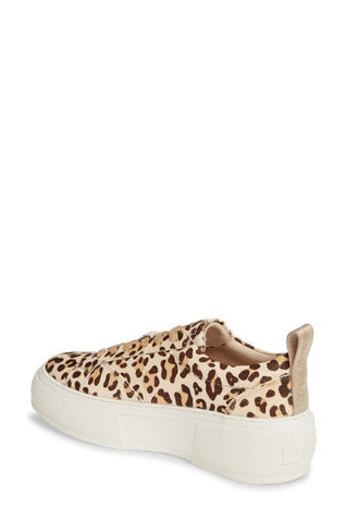 JSlides Women's COURTO Lace-up Round toe Platform Sneaker, NAT LEOPARD PON