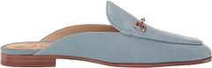 Sam Edelman Linnie Aspen Sky Chain Embellished Slip On Almond Toe Flat Mules