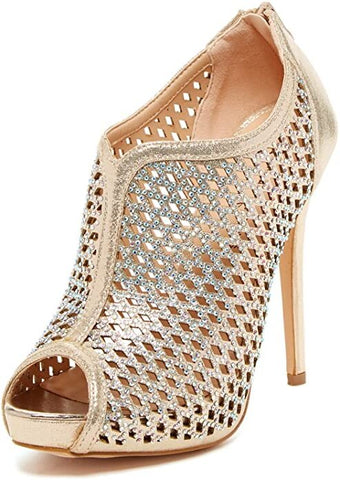 Lauren Lorraine EVA Rhinestone High Platform Peep Toe Glitter Prom Wedding Pump