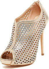 Lauren Lorraine EVA Rhinestone High Platform Peep Toe Glitter Prom Wedding Pump