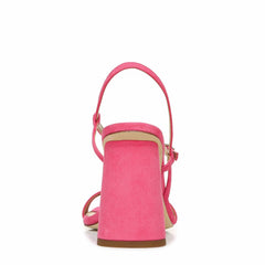 Sam Edelman Kit Dahlia Pink Square Toe Slingback Cylindrical Block Heel Sandals