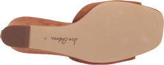 Sam Edelman Merrick Frontier Brown Slip On Squared Open Toe Wedge Heeled Sandals