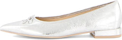 Dolce Vita Palani Silver Distressed Leather Slip On Pointed Toe Ballet Flats