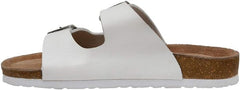 Cushionaire ladies slip on sandals adjustable buckles