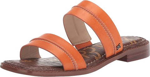 Sam Edelman Haydee Classic Orange Fashion Slip On Open Toe Heeled Slides Sandals