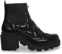 Steve Madden Adrian Black Pull On Rounded Close Toe Platform Chelsea Ankle Boots