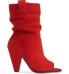 LFL by Lust For Life Cleo Slouchy Shaft  Open Toe Pull On Covered Heeled Boots