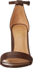 Sam Edelman Yaro Dark Chocolate Ankle Strap Open Toe Block High Heel Sandals
