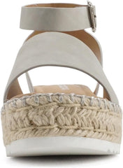 Soda Topic Dv Grey (Whipped Stitch) Espadrille Ankle Strap Platform Heel Sandals