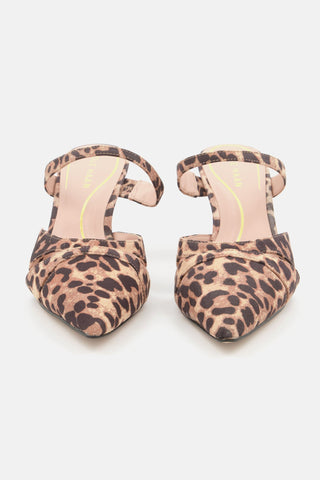 Cole Haan Vandam Dress Mule Leopard Suede Pointed Toe Slip On Dress Pumps