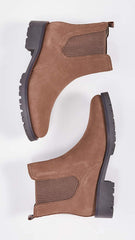 Sam Edelman Jaclyn Dark Taupe Pull On Rounded Toe Lug Sole Fashion Ankle Boots