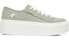 Dr. Scholl's For Now Pistachio Canvas Low Top Lace Up Rounded Toe Sneakers