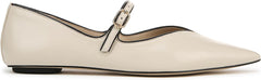 Sam Edelman Noa Ivory/Black Pointed Toe Mary Jane Strap Slip On Flats Shoes